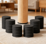 Non-slip rubber round furniture mats, self-adhesive, suitable for table and chair legs, 1-inch diameter, 48 pieces per pack