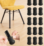 Black Extra-Small Upgraded Rubber Chair Leg Covers, with felt, suitable for hardwood floors, scratch-resistant and noise-reducing, suitable for 0.55-0.75 inch legs, 20 pieces per pack