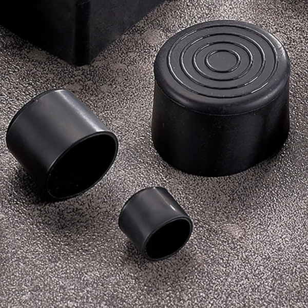 Round rubber chair leg covers, 1 inch (25 mm) diameter... Table and chair leg end caps, 16-pack