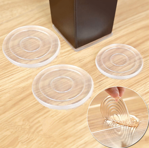Large-size self-adhesive silicone anti-slip furniture mats, 80mm (approx. 3 inches), suitable for fixed furniture legs