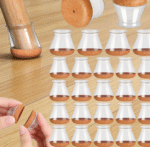 Silicone table and chair leg protectors (medium size), with felt bottom, suitable for hardwood floors, can be used as a slider, 24 pieces per pack, suitable for 0.76-1.18 inch legs