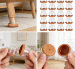 Silicone table and chair leg protectors (medium size), with felt bottom, suitable for hardwood floors, can be used as a slider, 24 pieces per pack, suitable for 0.76-1.18 inch legs