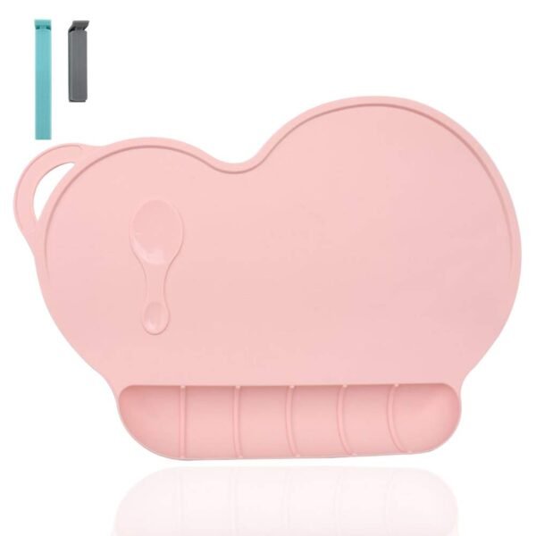 Food Catching Baby Placemat - Food Grade Silicone Reusable Travel Placemat for Kids  Portable Roll Up Non Slip Washable Restaurant Food Mat for Child Toddler Infant