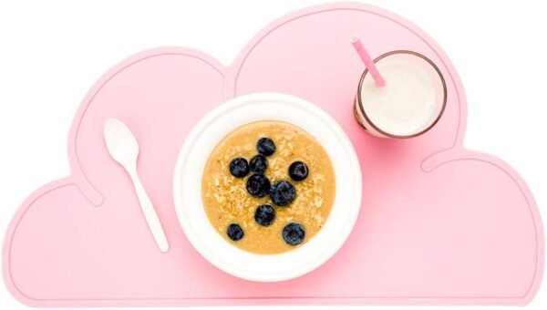 Silicone Cloud Shaped Food Placemat - Pink - Non-Slip - Easy Clean - Tabletop Protection - Great For Infants Toddlers & Kids - 18 3/4" x 10 1/2" - 1ct Box
