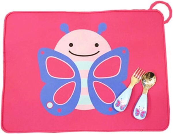 Cute Animal Children's Non-Slip Silicone Heat Insulation Placemat (Butterfly)
