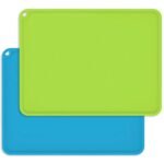 Silicone Kids Placemats, Non-Slip Silicon Placemats for Kids Baby Toddlers Childrens, Kids Portable Placemat for Dining Table, 2Pack, Blue/Green