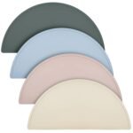 4 Packs Silicone Placemats for Baby Non Slip Placemats for Kids Toddlers Food Table Mats Portable Toddlers Place mats for Dining Table, 4 Colors(Gray, Apricot, Blue, Pink)