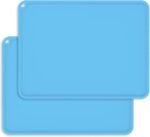 Kids Placemats, Silicone Baby Placemat, Non-Slip Portable Placemats for Dining Table, Food Grade Mats for Kid Baby Toldder, Children Reusable Eating Table Mats, 2 Pack, Blue