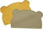 Silicone Placemats for Toddlers & Kids, Baby Table Mat for Restaurants & Dining Table, Non Slip &Wipeable Samll Placemats Cute Food Mat Eating Mat for Toddlers Self-Feeding Fun, 2 Pack