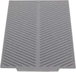 Silicone Dish Draining Mat, Eco Friendly Dish Drying Mat Kitchen Counter Anti-Skid and Heat Insulation Pad, Sink Drainer Mat with Dense Drainage Grooves (L (20"×16"))
