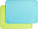 Silicone Placemats for Kids, 2 Pack, Blue/Green
