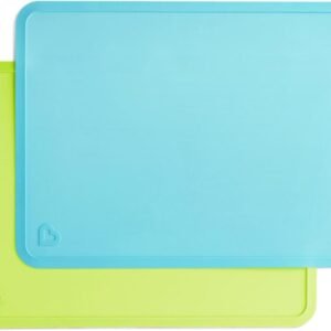 Silicone Placemats for Kids, 2 Pack, Blue/Green