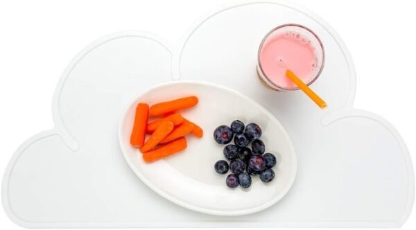 Silicone Cloud Shaped Food Placemat - White - Non-Slip - Easy Clean - Tabletop Protection - Great For Infants Toddlers & Kids - 18 3/4" x 10 1/2" - 1ct Box
