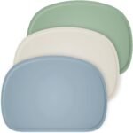 Set of 3 Silicone Placemats with Raised Edges for Kids,Toddlers,Babies, Non-Slip Dinning Table Mat, Baby Eating Mat, Food Mat Set 1