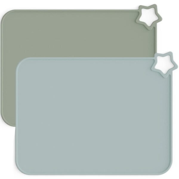 Silicone Placemats for Baby & Kid, Stain-Proof Non-Slip Toddler Food Mats Eating Table Mat with 2 Packs