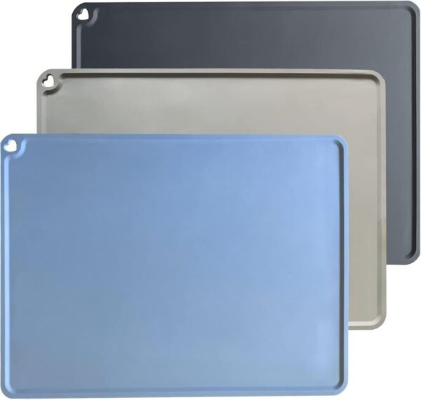 Silicone Placemats for Toddler, Non-Slip Baby Table Mat for Restaurants, Dishwasher Safe & Travel Ready | 3 Pack Wipeable Kids Placemats for Dining Table