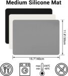 3Pack Silicone Sheet for Crafts, Resin Jewelry Casting Molds Mat, Food Grade Silicone Placemat, Multipurpose Table Protector, Nonstick Nonskid Heat-Resistant, Black&Gray&Beige (15.7x11.8inch)