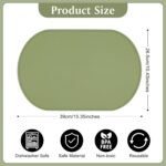 Silicone Placemats Set of 4, Oval Heat Resistant Place Mats, Waterproof Washable Wipeable Dining Table Mats, Non-Slip Silicone Table Mats for Toddles Kids Adults Home Decor