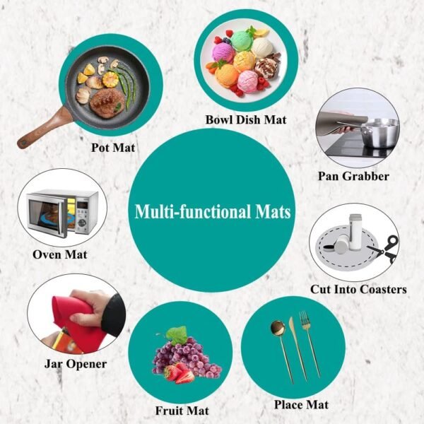 Multi-Purpose Silicone Original Microwave Mat | BPA Free, Food Grade Safe, Heat Resistant to 475°F, Dishwasher Safe - Splatter Guard, Hot Pad, Pot Holder, Minimize Mess,12 Inch, 2PCS (Green)