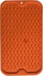 Drain Mat, Silicone Anti-Skid Counter Silicone Pad, Sink Bar Bottle Cup Dish Drying Mat for Kitchen Counter Orange