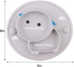 Baby Silicone Plate, Toddler Suction Plates Mini Plate Placemat for Kids and Infants Self Feeding, BPA Free, Microwave & Dishwasher Safe (Gray)