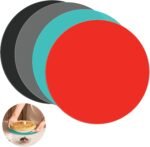4 Pack 12 Inch Silicone Microwave Mat, Round Non-Stick Heat Resistant Baking Mat Set, BPA-Free Multipurpose Turntable Oven Mat Hot Pad Pot Holder for Home Kitchen Restaurant Dining Table Trivet