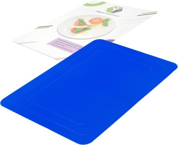 Rectangular Non Slip Silicone Mat - Anti Slip Large Table Coaster Pad - 9.8" X 7" - Eating Aids, Baking, Crafts, Table, Counter or Any Surface - Blue