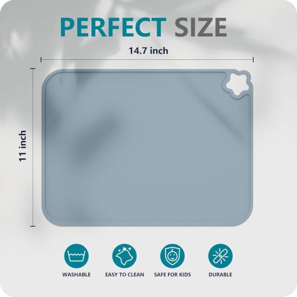 Silicone Placemat for Toddles Kids Non-Slip Reusable Portable Kids Placemats for Dinning Table Heat Resistant Placemats, Baby Placemat Stain Resistant Silicone Mat for Dining Table 3 Pack