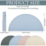 4 Packs Silicone Placemats for Baby Non Slip Placemats for Kids Toddlers Food Table Mats Portable Toddlers Place mats for Dining Table, 4 Colors(Gray, Apricot, Blue, Pink)