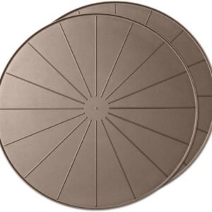 18" Plant Mats/Coasters - for Floor Protection from Planter Spills, leaks and Soil - Tan (2-Pack)