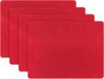 4PCS Thickened Strong Grip Heat-Proof Silicone Placemats Cutting Hot Mats Tablemats-Red