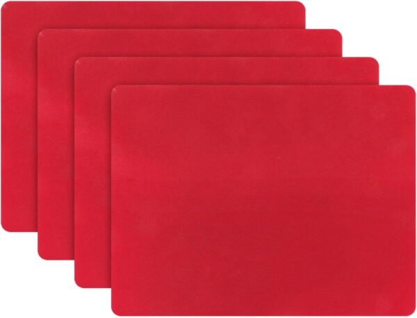 4PCS Thickened Strong Grip Heat-Proof Silicone Placemats Cutting Hot Mats Tablemats-Red