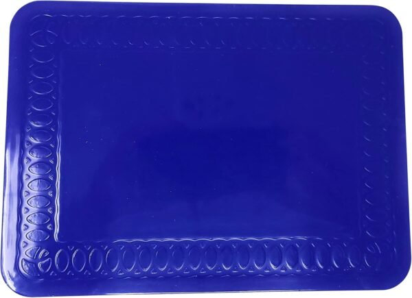 Rectangular Non Slip Silicone Mat - Anti Slip Large Table Coaster Pad - 9.8" X 7" - Eating Aids, Baking, Crafts, Table, Counter or Any Surface - Blue