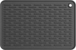 Silicone Dish Drying Mat for Kitchen Counter, Dish Drying Pad for Sink, Refrigerator or Drawer, Countertop Protection Pad S - 12'' x 8'' - Black