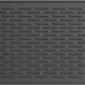 Silicone Dish Drying Mat for Kitchen Counter, Dish Drying Pad for Sink, Refrigerator or Drawer, Countertop Protection Pad S - 12'' x 8'' - Black