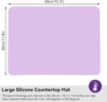 Silicone Mats for Kitchen Counter, Silicone Countertop Mat Large Heat Resistant Place Mats Thick Placemats for Countertop Protector(Purple)