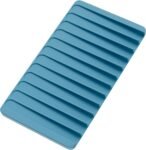 Premium Drying Mat, 14” Blue Multipurpose Self Draining Silicone Drying Mat, Easy to Clean Drying Mat for Kitchen Counter. Heat Resistant, Dishwasher Safe