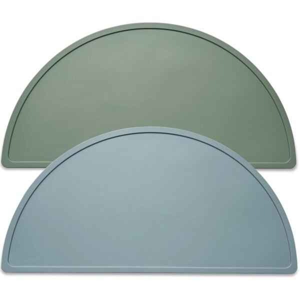Silicone Placemats for Babies, Toddlers & Kids, BPA-Free Non-Slip Baby Table Mat Food Mats, 2 Pack