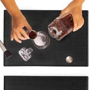 Premium Rubber Bar Mat 18" X 12" 1cm Thick Anti-Skid Non-Toxic Rubber Bar Mats for Countertop, Home Bar, Restaurants - Best Bar Spill Mat for You