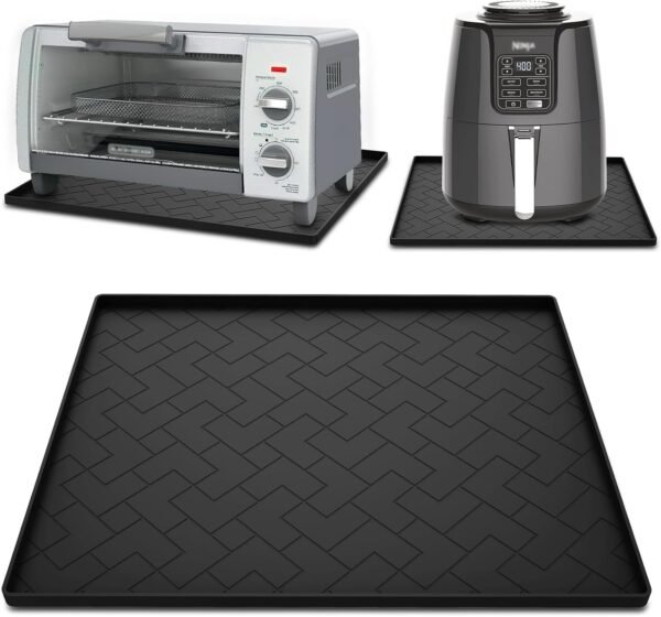 Silicone Heat Resistant Mat For Air Fryer and Microwave Oven,18''x15''x0.5''-Hot Pad for Kitchen Countertop Protector,Silicone Air Fryer Mat for Compatible with Ninja,Cosori,Chefman,Toshiba,Air Fryer