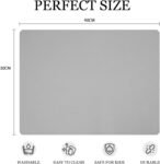 Silicone Placemats for Kids & Toddlers, Non-Slip, Machine Washable, Eco-Friendly, Baby Table Mats Set of 4, Perfect for Dining & Craft Activities, 11.8 x 15.7 Inches(Grey)