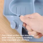 Suction Plates for Baby Placemat Spoon Fork Set for Toddlers, Silicone Baby Plates with Suction Baby Dishes for Kids Plates-pale mauve