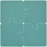 Silicone Trivet Mat - Thick Non-Slip Square Trivet Heat Resistance Mats for Hot Dishes, Pots and Pans Protecting Kitchen Counter and Table Universal Trivets Set (Blue)