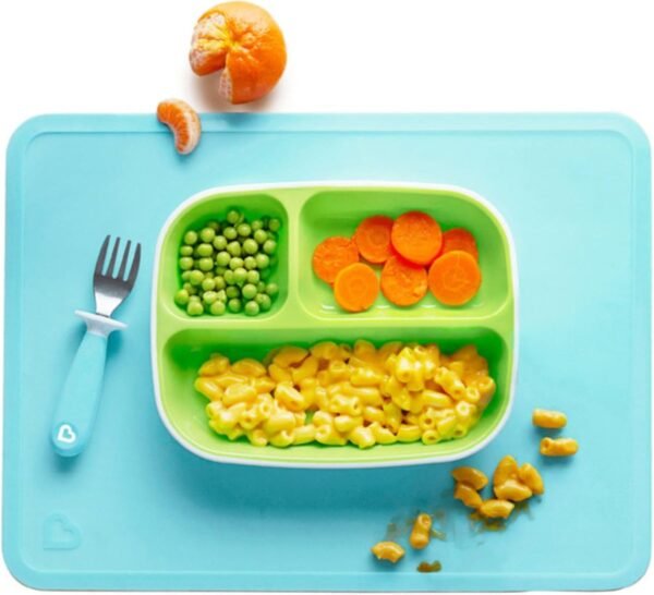 Silicone Placemats for Kids, 2 Pack, Blue/Green