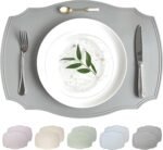 Premium Silicone Placemats, Set of 2 (Zen Gray)