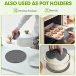 4 PCS Premium Silicone Trivet Mats, Food Grade Silicones, BPA Free, Versatile Silicone Hot Pads for Kitchen, Suitable for Fondue Mats, Can Openers and Spoon Rests