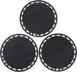 Silicone Trivet Mat Big Round Silicone Pot Holder Hot Pads and Trivets for Hot Dishes and Hot Pots, Hot Mats for Countertops, Tables, Spoon Rest Small Place Mats Set of 3 Color Black