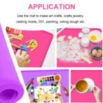 Placemats for Kids, Silicone Baby Placemats for Toddler Children Reusable Non-Slip Large Silicone Sheets for Crafts Resin Jewelry Casting Table Mats, 2 Pack, Purple/Pink