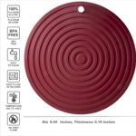 Silicone Trivets for Hot Dishes, Pots and Pans, Large Dia 9.45" Hot Pads for Kitchen Quartz Countertops, Round Microwave Mat, Versatile Trivet Mat, Durable Heat Resistant Mats Set 2 Black