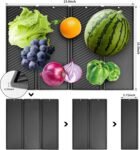 Silicone Dish Drying Mat for Kitchen Counter, Collapsible Four Fold Large Dish Drainer Mat, Kitchen Counter Anti-Skid and Heat Insulation Pad, 23 x15In Non-Slip Sink Mat Easy to Clean (fold-black)